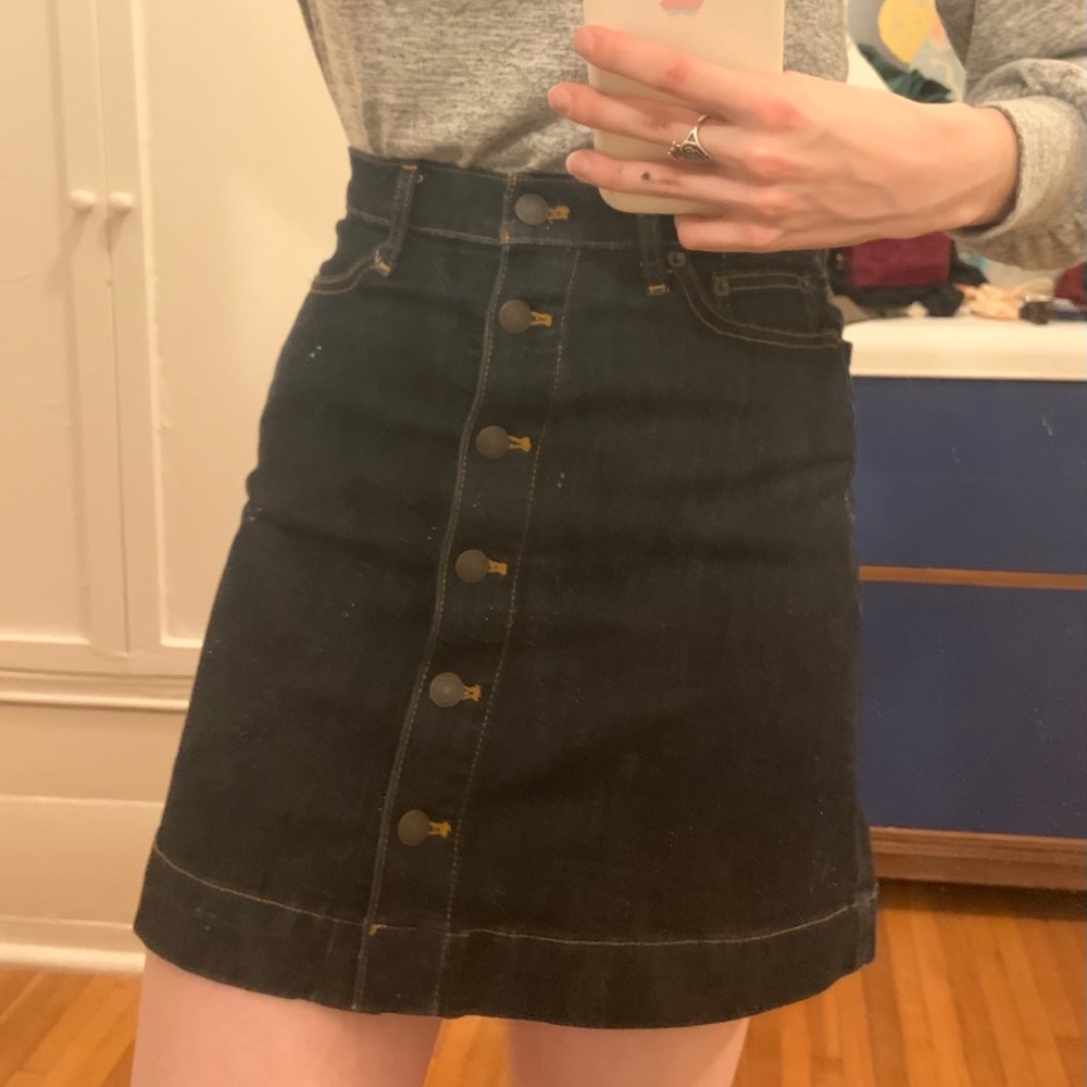 Gap high waisted denim button down skirt